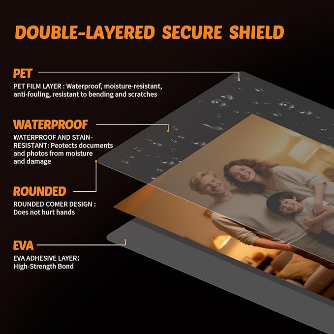 Lamtetur Thermal Laminating Pouches 9" x 11.5" Inches,Holds 8.5 x 11 Inch Sheets,3Mil 200Pack Laminate Films,Laminator Sheets,Letter Size Laminate Papers,Clear Lamination Sheets(75Mic-200sheets)