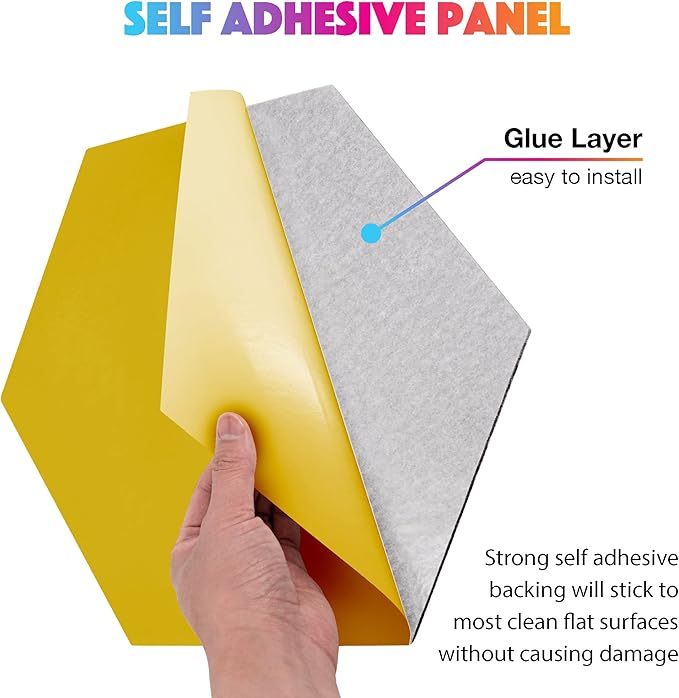 Acoustic Panels 12 Pack Soundproof Wall Panels, 14" X 12" X 0.4" Sound Proof Panles, High-Density Wall Decoration Sound Absorbing Panel, Hexagon Wall Panel for Home Office with Self-Adhesive (White)
