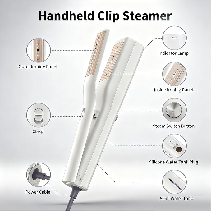 Portable 3-in-1 Clothes Steamer Iron - Handheld Mini Steam Iron, Wet & Dry Ironing, 15s Fast Heat, 900W Powerful Steam, Compact Travel Wrinkle Remover for Home & Office, Includes Travel Bag (120V)