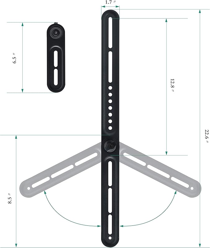 Dynavista Soundbar Mount Sound Bar TV Bracket for Mounting Above or Under TV, Fits 22lbs(10kg) with Adjustable Long and Short Extension Arm
