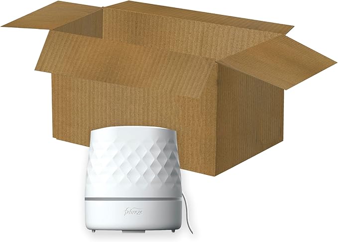 Febreze Plug Scent Booster in White, Continuous Scent Device Oil Diffuser, Compatible with Febreze Air Freshener Plug in Refills
