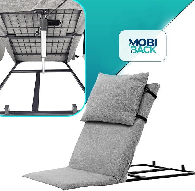 Electric Lifting Backrest for Bed by Mobi-Back, Medical Back Pillow with Electric Pump System, Used by Pregnant Women, Elderly for Sit-Up in Bed - Gen 2.