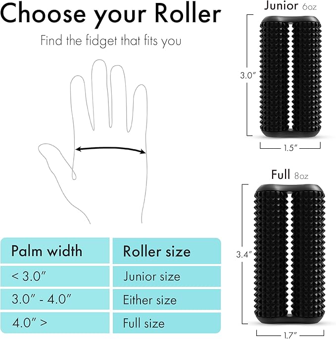 ONO Roller - Handheld Fidget Toy for Adults | Help Relieve Stress, Anxiety, Tension | Promotes Focus, Clarity | Compact, Portable Design (Acupressure, Full Size - Aluminum)