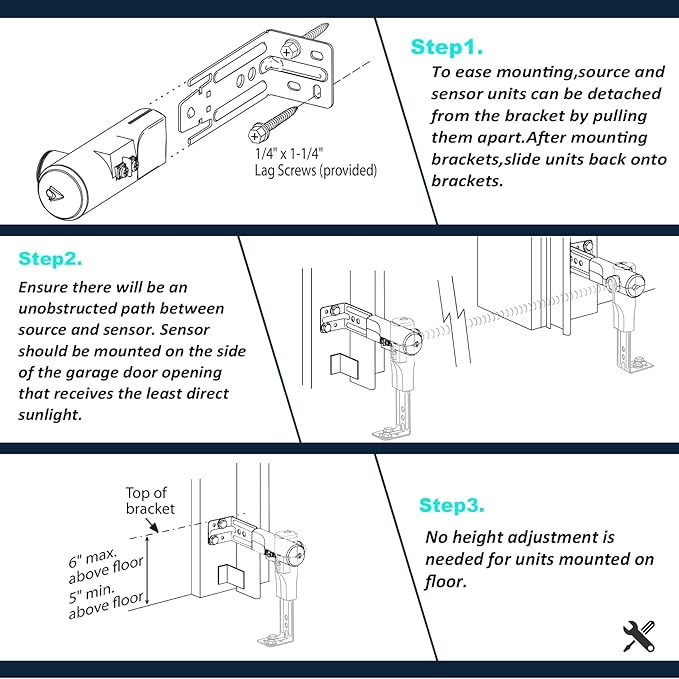 for Genie Garage Door Sensors, GSTB-R STB-BL Safety Sensors (Receiving&Sending), Replacement for Genie/Overhead Garage Door Sensor, Compatible with Genie/Overhead Garage Door Openers Made After 1993