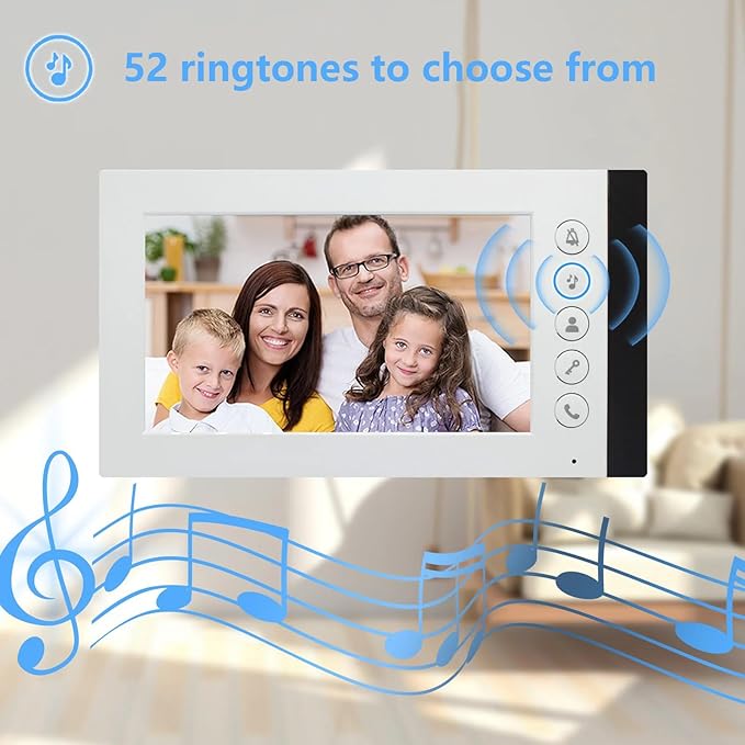 ANJIELO SMART Wired Video Multifamily Apartment Intercom System,2/3/4/6/8/10/12 Units 7 inch Monitor Video Door Phone Kit,Video Doorbell, ID Card Unlock, 2 Way Audio for Home (1 doorbell + 4 Monitor)