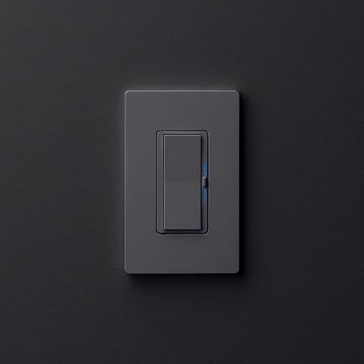 Lutron Diva Smart Dimmer Light Switch for Caseta Lighting (Lutron Smart Hub Required), for LED Lights, 150W, Single-Pole/3-Way, No Neutral, Light Almond (DVRF-6L-LA)