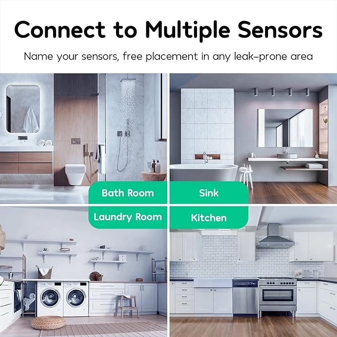 Winees WiFi Water Leak Detector, 3 Pack Water Sensors, Easy Set Up, 100M - Image 4