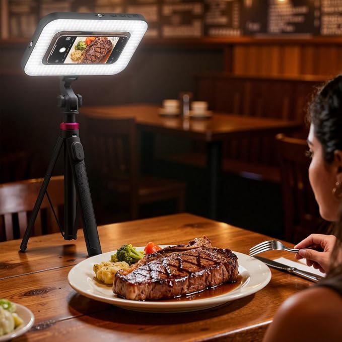 Tripod for iPhone with Light, Portable 15W Ring Light with Stand and Phone - Image 2