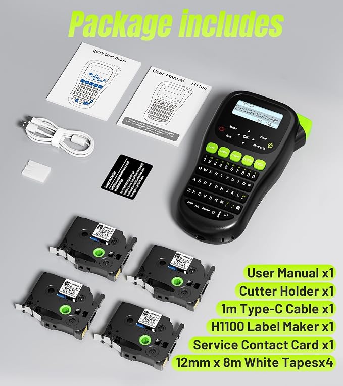 Label Maker Machine with 4 Tapes, Wire Label Maker Waterproof-Labels, Laminated - Image 9
