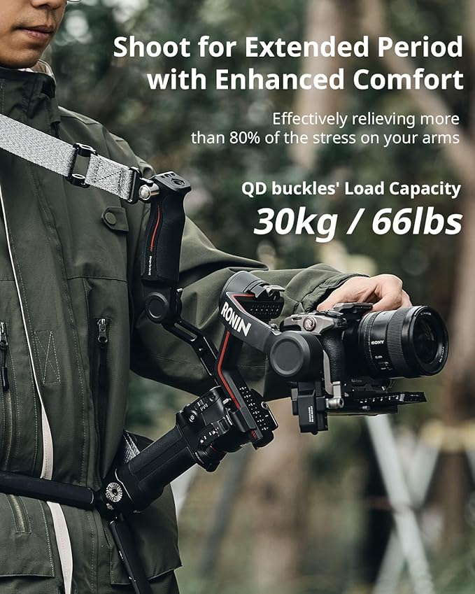SmallRig RS3 RS2 Weight-Reducing Shoulder Strap Compatible with Sling Handle for DJI, Gimbal Belt with Upgraded QD Quick Release Buckles for DJI RS 5 / RS4 / RS4 Pro/RS 3 / RS 3 Pro/RS 2