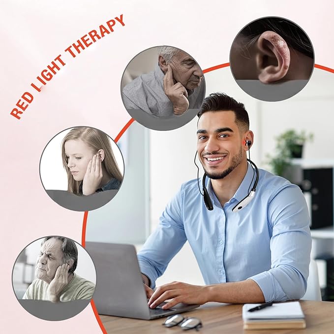 650nm Red Light Therapy Device for Nose & Ear, Portable Neck Hanging 2-in-1 Red Light Therapy Kit with Silicone Sleeve, Non-Invasive Nasal & Ear Soothing Device for Personal Wellness Easy to Use