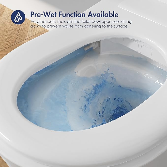 Eridanus Smart Toilet with Bidet Built in, One Piece Bidet Toilet for Bathrooms, Auto Open/Close with Digital Display, Foot Sensor Flush, Warm Water Wash & Dryer, Elongated Heated Seat, White