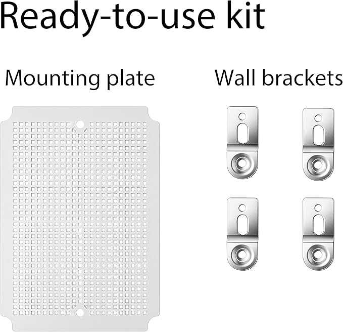 Gratury Junction Box, IP67 Waterproof Plastic Enclosure for Electrical Project, Hinged Grey Cover, Includes Mounting Plate and Wall Bracket 220×170×110mm (8.6"×6.7"×4.3")