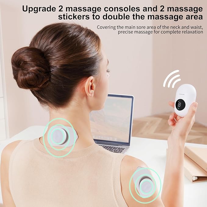 TENS Unit - Wireless Muscle Stimulator for Pain Relief, Dual Channel 16 Intensity Tens EMS Machine, LED-Display Rechargeable Cordless Portable Massager for Feet, Leg, Shoulder, Lower Back, Neck
