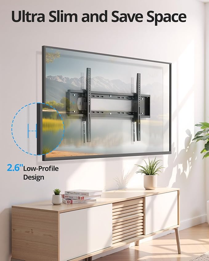 85 86 98 100 inch Heavy Duty Tilt TV Wall Mount Bracket for 65-120" Large TVS Up to 220LBS,Ultra Slim Tilting TV Mount, Max VESA 900×600mm, 16/18/24/32" Studs,Fit Most 65+ 75+ 120 TVs