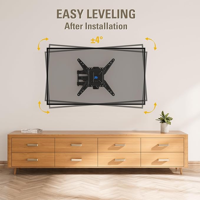 Mounting Dream TV Wall Mount for Most 26-55" TVs , Television Mount Full Motion with Swivel Articulating Arm , Center Design Wall Mount Bracket , up to VESA 400x400mm and 77 lbs Loading MD2418-MX