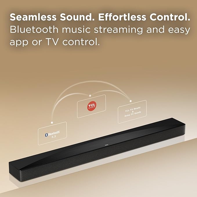 TCL Q65H 5.1 Sound Bar with Wireless Subwoofer for Smart TV | Dolby Atmos DTS:X Auto Room Calibration| 580W Power Bluetooth Home Theater Speaker with Bass | App Control & Remote Control | Latest Model