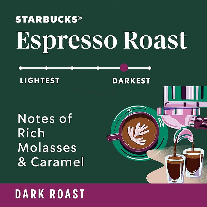 Starbucks Dark Roast Ground Coffee — Espresso Roast — 100% Arabica — 1 bag (18 oz.)
