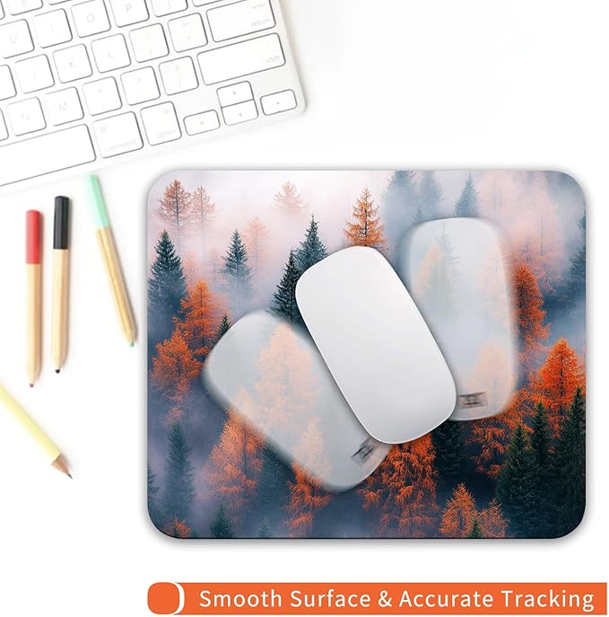 Armanza Square Mouse Pad Forests,Personalized Premium-Textured Custom Mouse Mat Design,Washable Mousepad Lycra Cloth,Non-Slip Rubber Base Computer Mouse Pads for Wireless Mouse