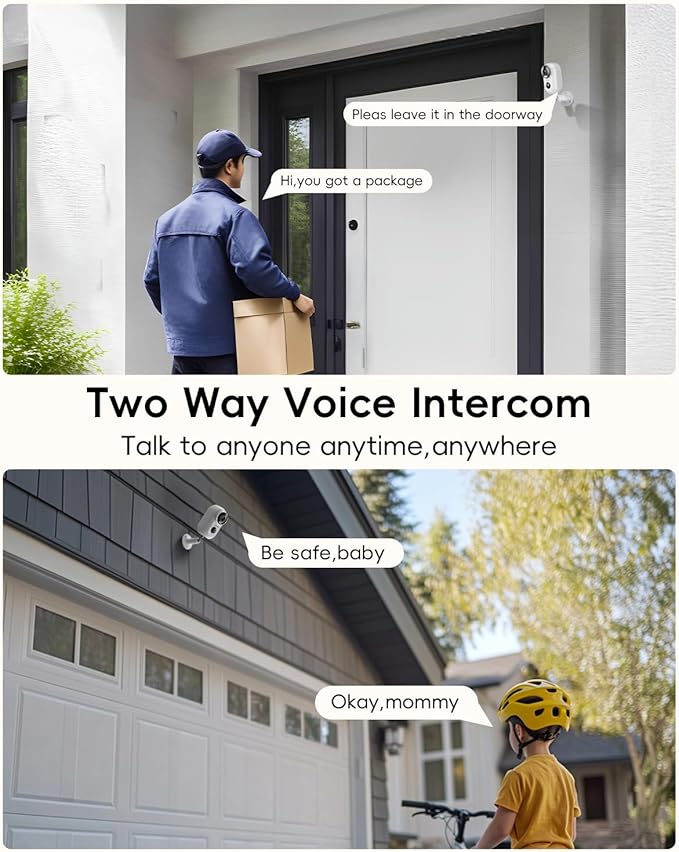 ZUMIMALL Security Cameras Wireless Outdoor, 2 Packs, 2K Cameras for Home Security, Outdoor/Indoor Camera Battery Powered, 2.4G WiFi, Magnetic Mount,3MP Color Night Vision/Siren/PIR/AI/Cloud/Alexa