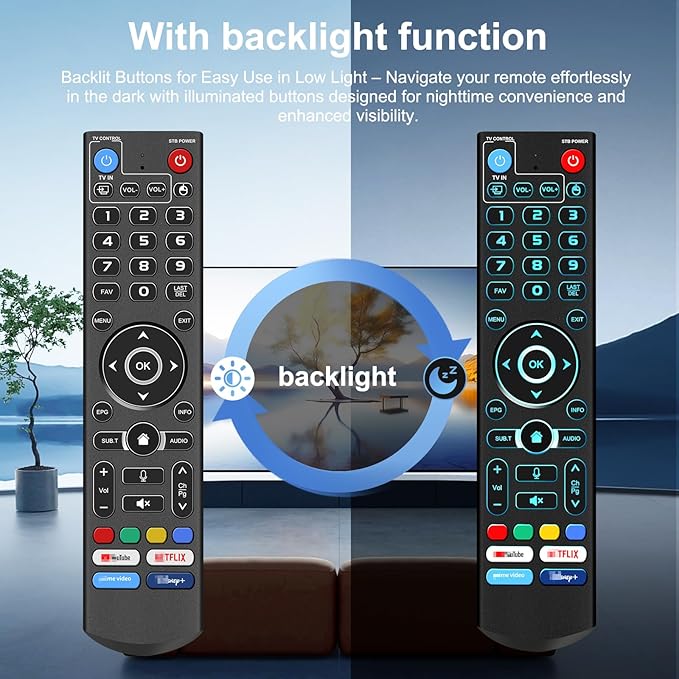 Backlight Voice Remote Control Replacement Compatible for vSeeBox V5 Pro,3 Pro, V3 Plus,V1,V1 Pro,V2,V2 Pro, V1 Max,Elite,Max