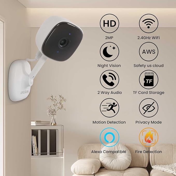AMOROM 1080P Indoor Wired Security Camera - Image 2
