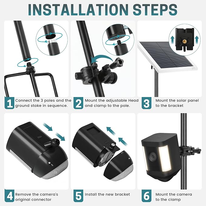 Camera Mount, 2-in-1 Pole Ground Stake Mount Stand - Image 5