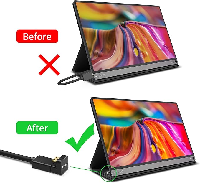 AGVEE 1 Pack (Short Side Inward) 180 Degree Angled Mini HDMI Male to HDMI Female Adapter, U-Shaped 4K@60HZ Converter Coupler Connector Extender for Portable Display Monitor Accessories, Black