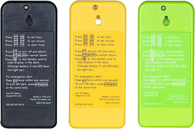 Screaming Meanie TZ-120 Extremely Loud Alarm Timer, Multi-Purpose Timer with 2 Sound Levels Perfect for Heavy Sleepers, Truckers, or Travelers (9v Battery Included) - Yellow