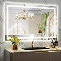 YEELAIT 48x30 Inch LED Bathroom Mirror with Lights Front and Backlit Lighted Vanity Mirror for Bathroom Wall with 3 Colors Dimmable Anti-Fog Memory Shatter-Proof IP54 Waterproof Horizontal/Vertical