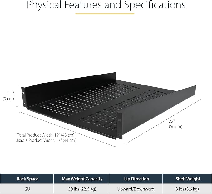 StarTech.com 2U Server Rack Shelf - Image 2