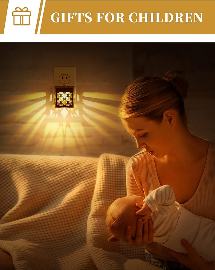 DORESshop Night Lights Plug Into Wall [4 Pack], LED Night Light with 8 Color RGB, Plug in Night Light, Dusk-to-Dawn, Home Décor, NightLight for Kids, Bathroom, Nursery, Kitchen, Basement