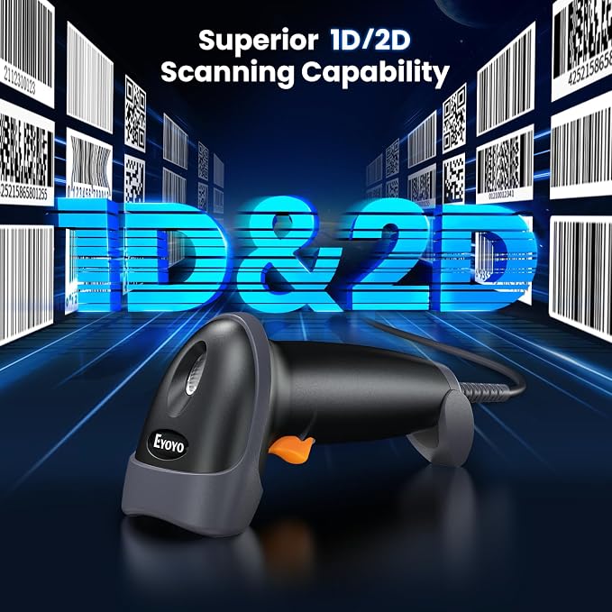 Eyoyo 2D Handheld USB QR Code Scanner, Wired Automatic Barcode Scanner Data - Image 6