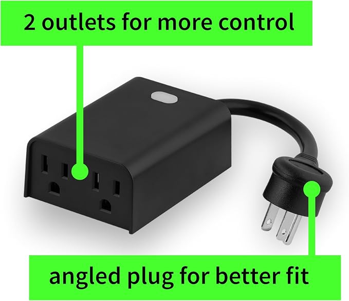 Zooz 800 Series Z-Wave Long Range Outdoor Double Plug ZEN14 | Hub Required | - Image 2