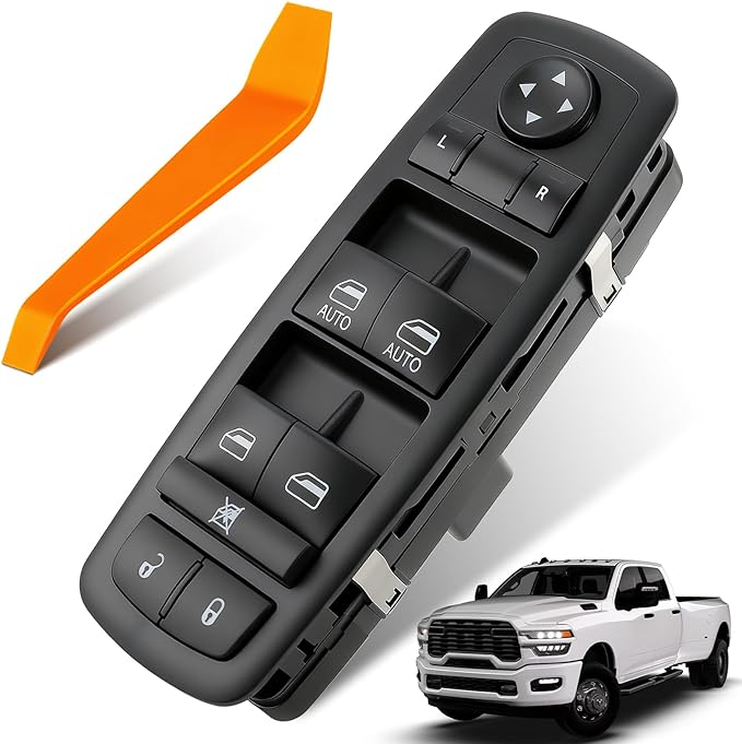 Dacall Power Window Switch Fit for 2009 2010 2011 2012 Dodge Ram 1500 2500 3500 Truck Quad Cab/Crew Cab Front Left Driver Side, Door & Windows Control, Replaces 4602863AD, 4602863AB, 4602863AC