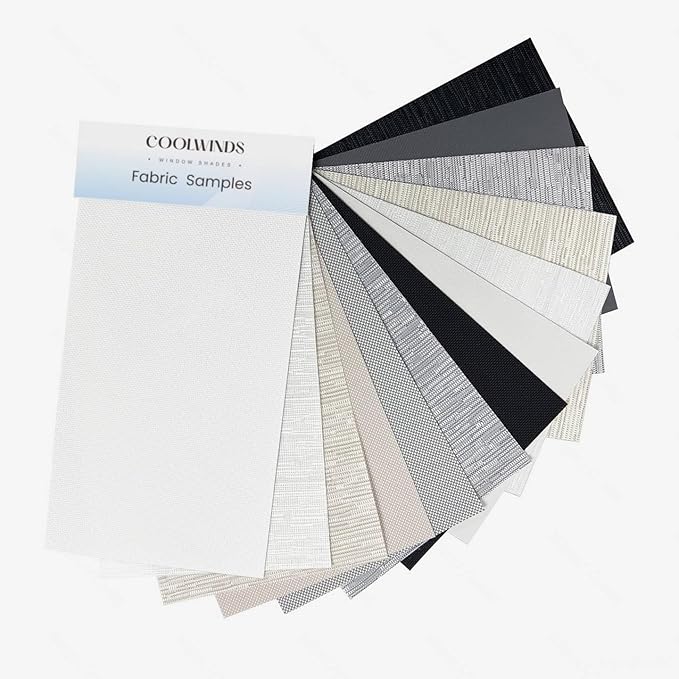 COOLWINDS Motorized Blinds with Remote Cordless Automatic Motorized Shades Custom Blinds for Windows Smart Curtains Compatible with Alexa Google Home(,Fabric Samples)