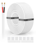 NAOVEO 12 Gauge Wire 2 Conductor Electrical Wire, 12 AWG Stranded PVC Tinned Copper Cable, Flexible/Low Voltage Automotive Wiring for LED Lamps, Marine, Speaker, Appliances (50FT)