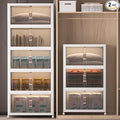 Extra Large Stackable Storage Bins with Lids & Wheels, 960QT-120QT/30GAL*8Pack Foldable Collapsible Closet Organizers Storage Cabinet with Doors for Bedroom Dorm