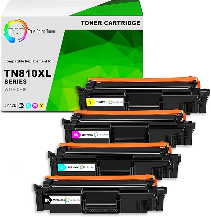 TCT TN810XL Compatible Toner Cartridge 4 Pack - TN810XL High Yield for Brother Printers HL-L9410CDN, L9430CDN, MFC-L9610CDN (Black, Cyan, Magenta, Yellow)