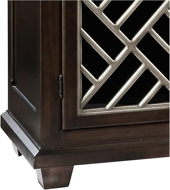 Hekman Transitional Entertainment Center - Wooden Finish, Durable Solid Wood TV Stand, Media Console Cabinet with Power Pack Outlet, 4 Glass Door, Media Storage Shelf, Modern Living Room Furniture
