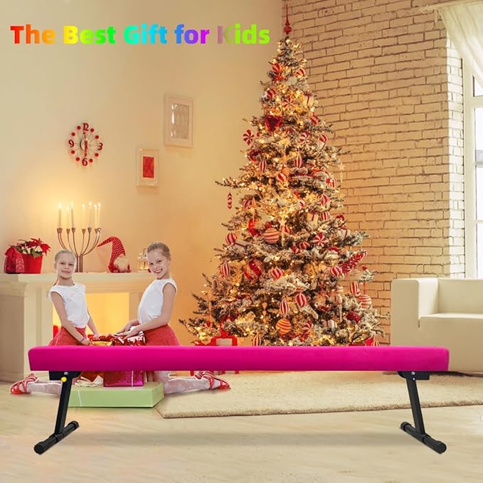 Wesky Adjustable Balance Beam,High and Low Floor Beam Gymnastics Equipment,Professional Gymnastics Beam for Kids Home Training with Foldable Legs