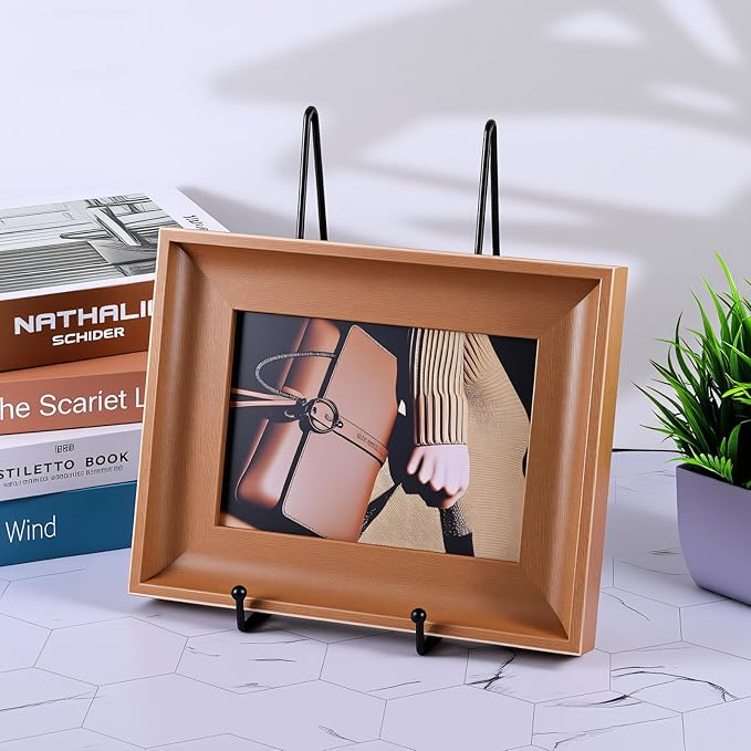 Dimeho 6 Pack 10 Inch Metal Plate Holder Black Display Stand Decorative Easel Displays Stand Large Picture Stands Small Iron Easels for Display Plates Books Photo Frames Plaque Art