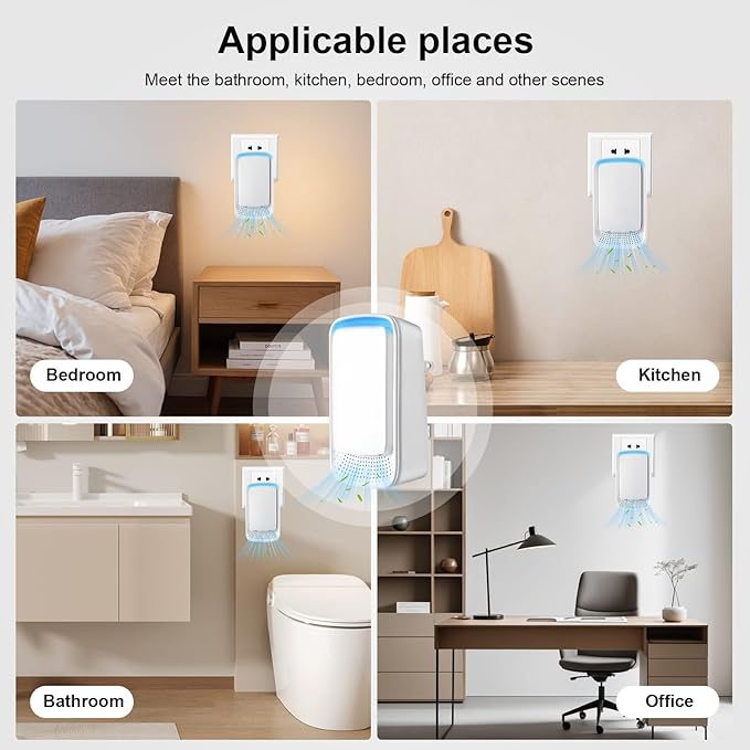 KLVEU Negative Ion Air Purifier Plug in,Ionic Air Purifiers for Home, Bedroom, Office, Mini Portable Air ionizers Quiet Air Cleaner for Home(4)