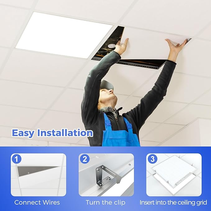 Aphyni 18 Pack 2x2 LED Flat Panel Light, Dimmable Office Kitchen Flush Mount Ceiling Light Panel,Bright 6500LM,Dimmable,Selectable Features, 3000K/4000K/5000K/5700K/6500K, 30W/35W/40W/45W/50W