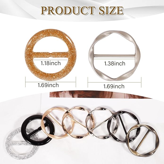 T-Shirt Clips 9 PCS, Clothes Corner Knotted Button, Fashion Alloy Pearl Rhinestone Circle Clip Buckle Round Shirt Silk Scarf