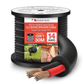 Nakamichi 14/2 (100-Foot) in-Wall & Direct Burial (UL CL2 CL3 Rated) Oxygen-Free Copper (OFC) 2-Conductor Speaker Cable Wire, Outdoor In-Ground, in-Ceiling, Riser, Black (14AWG / 100ft / 30.48m)
