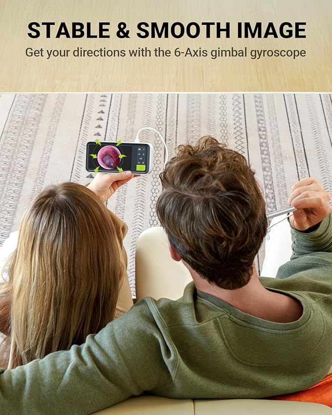 Anykit Digital Otoscope with Gyroscope, 4.5 Inches Screen, 3.9mm Ear Scope Camera with 6 Lights, Ear Wax Removal Tool, 32GB Card, Supports Photo Snap and Video Recording