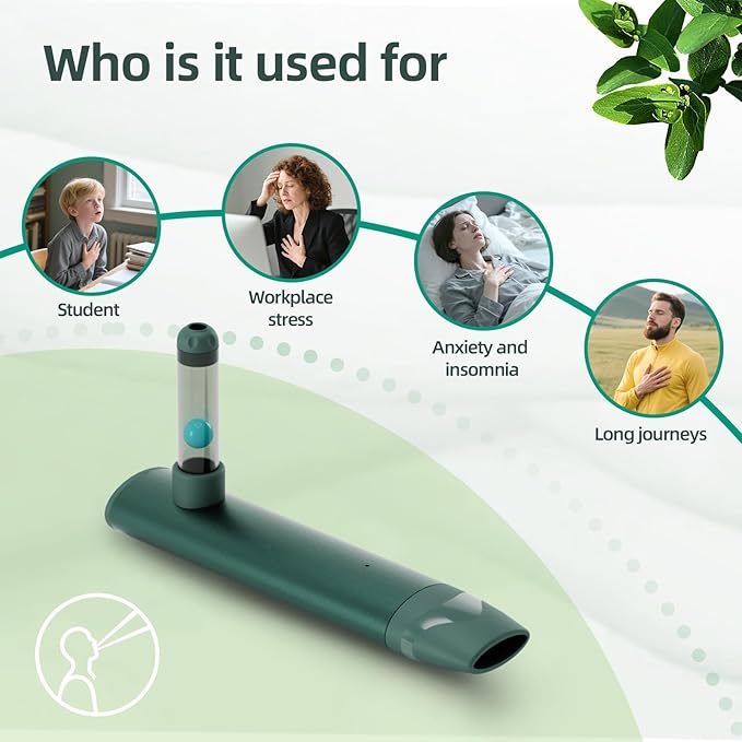 Portable Breath Balancer 3 Minutes of Quick Decompression and Sleep aid,Relieves Anxiety and Improves Focus,Sports Recovery Artifact & Corporate Health Gift & Family Mindfulness Gift (Green)