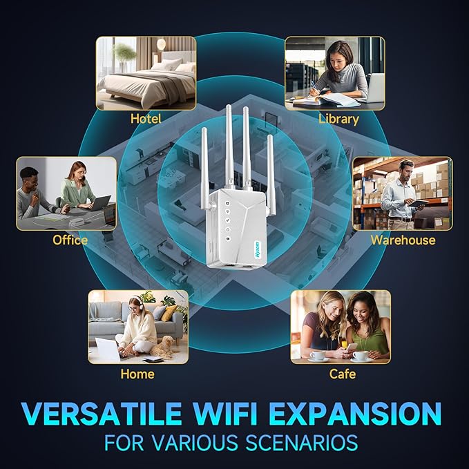 WiFi Extender, 2026 Strongest WiFi Extender Signal Booster, Whole Home Internet Repeater Covers up to 15,000 sq.ft and 50 Devices, Easy Setup | Banish WiFi Dead Zones