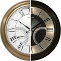 FOUNTAIN DESIGNS 24 Inch in/Outdoor Wall Clock with Temperature and Humidity Combo, Large Outdoor Clock for Patio Large Waterproof with Thermometer,Antique Hamilton Gold Metal